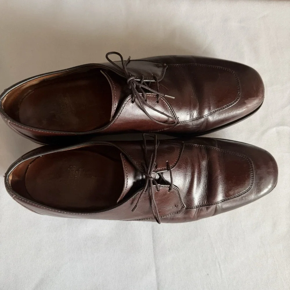 Allen Edmonds Burton Oxford‎ Mens Sz 9.5 D Brown Made In USA Leather Dress Shoes